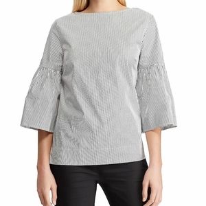 Chaps Striped Poplin Top New With Tags